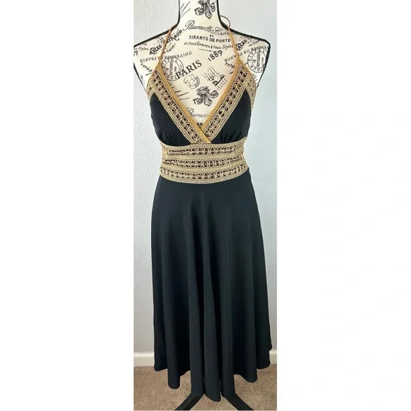 Phoebe Couture | Dresses | Phoebe Couture Black Cleopatra Crepe Gold Embroidery V Neck Halter Midi Size 4 | Poshmark Phoebe Couture | Dresses | Phoebe Couture Black Cleopatra Crepe Gold Embroidery V Neck Halter Midi Size 4 | Poshmark